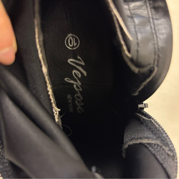 Vepose Black Over the Knee Boots with Block Heel Size 10 - Picture 6 of 6